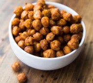Crispy Curry Roasted Chickpeas - crunchy, spicy, savory HEALTHY snacking!