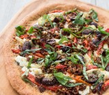 Easy Mediterranean Pantry Pizza - packed with flavor and veggies, and super easy to put together